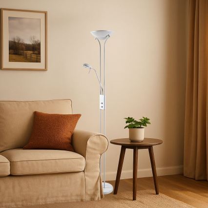 Brilagi - Prigušiva podna lampa SCARLETT 1xR7s/230W/230V + 1xG9/40W bela