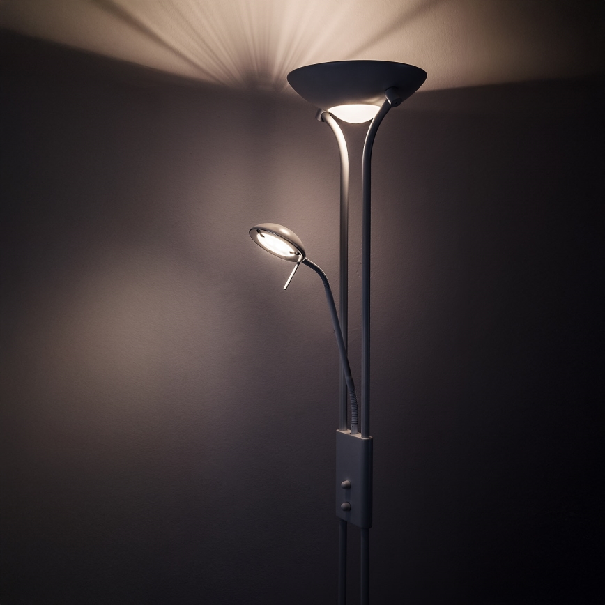 Brilagi - Prigušiva podna lampa SCARLETT 1xR7s/230W/230V + 1xG9/40W bela