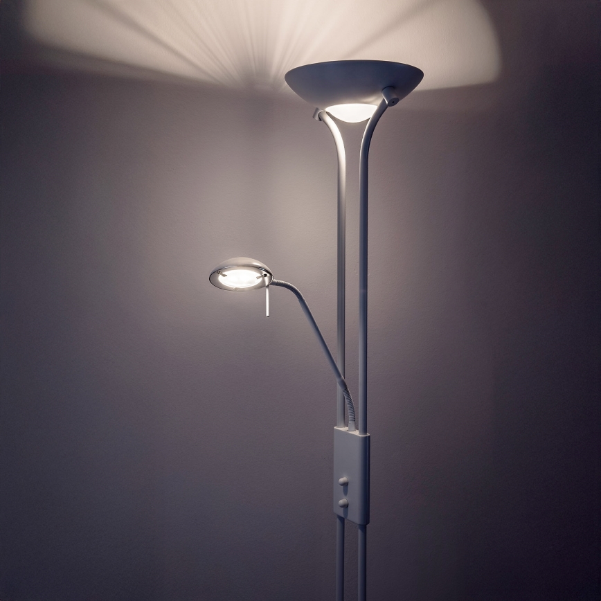 Brilagi - Prigušiva podna lampa SCARLETT 1xR7s/230W/230V + 1xG9/40W bela