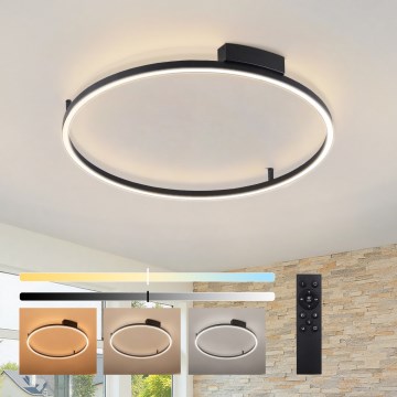 Brilagi - prigušiva stropna LED svetiljka PORTOFINO LED/60W/230V 3000-6000K prečnik 80 cm crna + daljinski upravljač