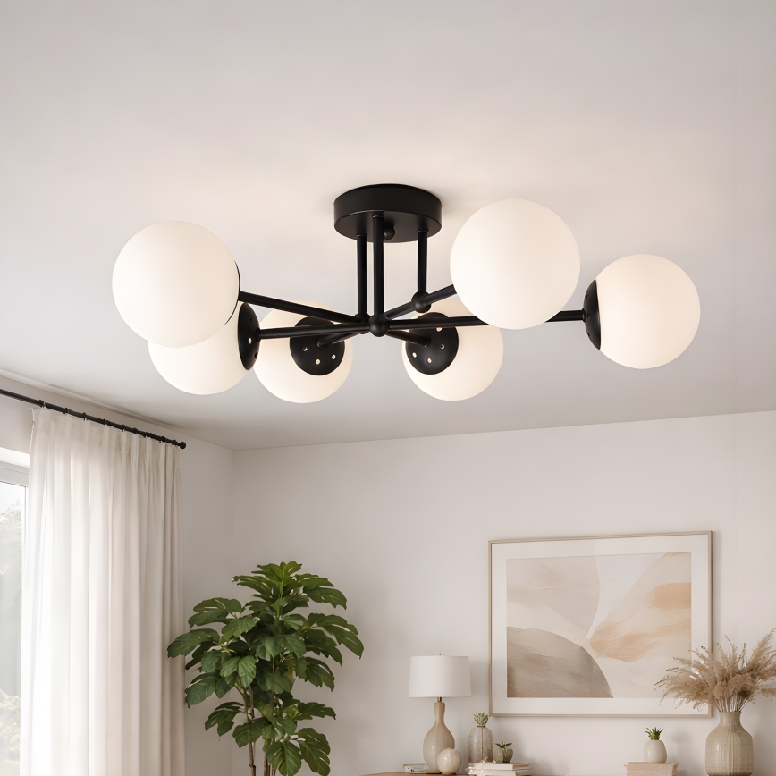 Brilagi - Prislonjen luster MALIVA 6xE14/15W/230V crna/bela