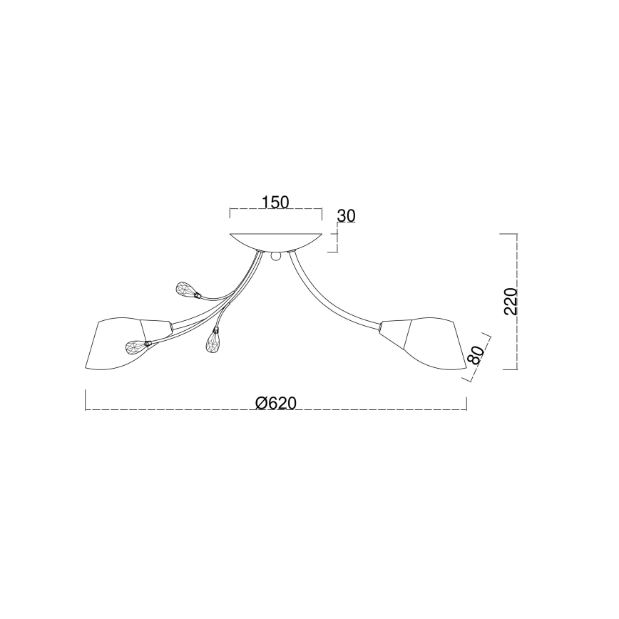 Brilagi - Prislonjen luster MEGAPOLIS 5xE14/60W/230V sjajni hrom