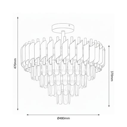 Brilagi - Prislonjen stropni luster ECLIPSE 7xE14/10W/230V prečnik 48 cm crna/zlatna
