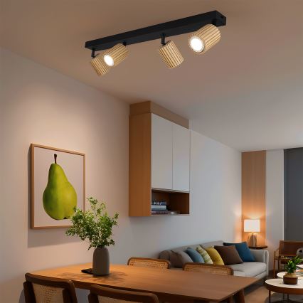 Brilagi - Reflektor MODERN WOOD 4xGU10/8W/230V drvo/crna