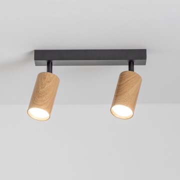 Brilagi - Reflektor SELE 2xGU10/30W/230V crna/dekor hrasta