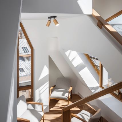 Brilagi - Reflektor SELE 2xGU10/30W/230V crna/dekor hrasta