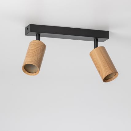 Brilagi - Reflektor SELE 2xGU10/30W/230V crna/dekor hrasta