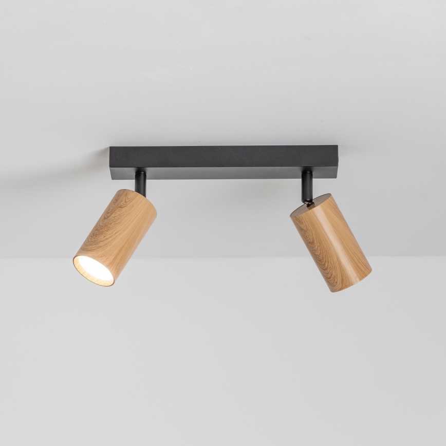 Brilagi - Reflektor SELE 2xGU10/30W/230V crna/dekor hrasta