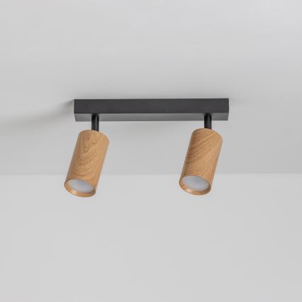 Brilagi - Reflektor SELE 2xGU10/30W/230V crna/dekor hrasta