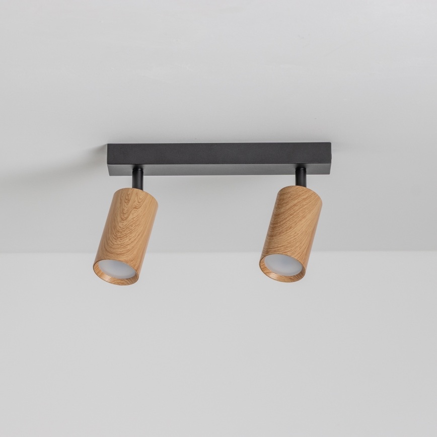 Brilagi - Reflektor SELE 2xGU10/30W/230V crna/dekor hrasta