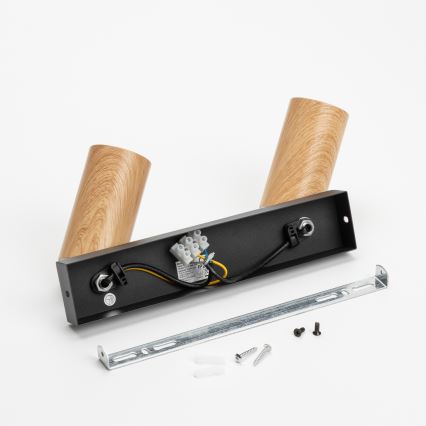 Brilagi - Reflektor SELE 2xGU10/30W/230V crna/dekor hrasta