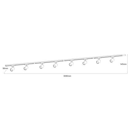 Brilagi - Reflektor za šinski sistem HUSKY 8xGU10/10W/230V crna/zlatna