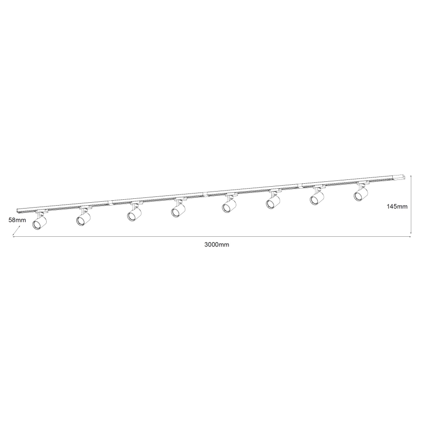 Brilagi - Reflektor za šinski sistem HUSKY 8xGU10/10W/230V crna/zlatna