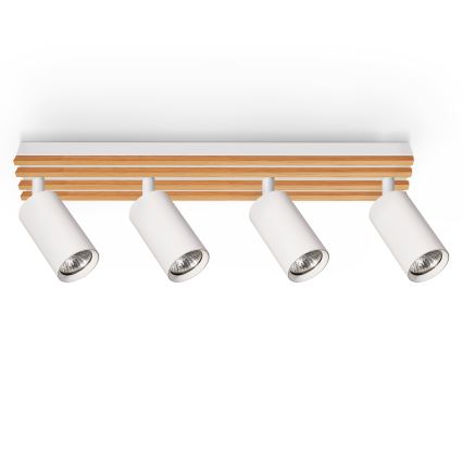 Brilagi - Reflektorska svetiljka SELE WOOD 4xGU10/30W/230V bela/drvo