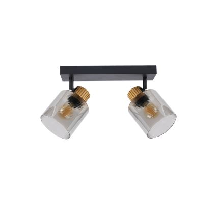 Brilagi - Reflektorsko svetlo HYGGE 2xE14/15W/230V crna/dimljeno staklo