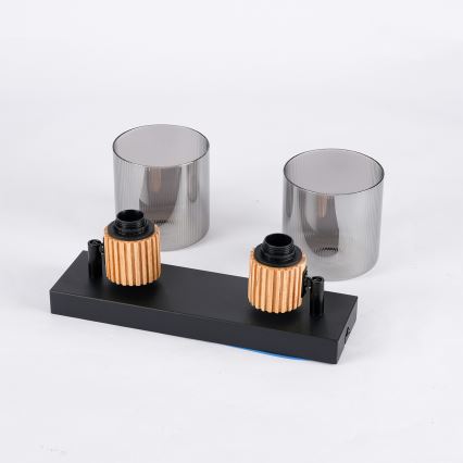 Brilagi - Reflektorsko svetlo HYGGE 2xE14/15W/230V crna/dimljeno staklo