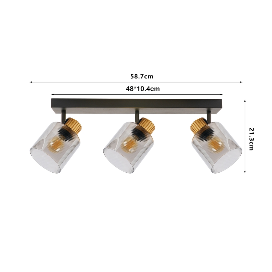 Brilagi - Reflektorsko svetlo HYGGE 2xE14/15W/230V crna/dimljeno staklo
