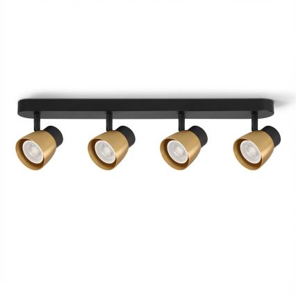 Brilagi - Reflektorsko svetlo NUGGET 4xGU10/30W/230V crna/zlatna