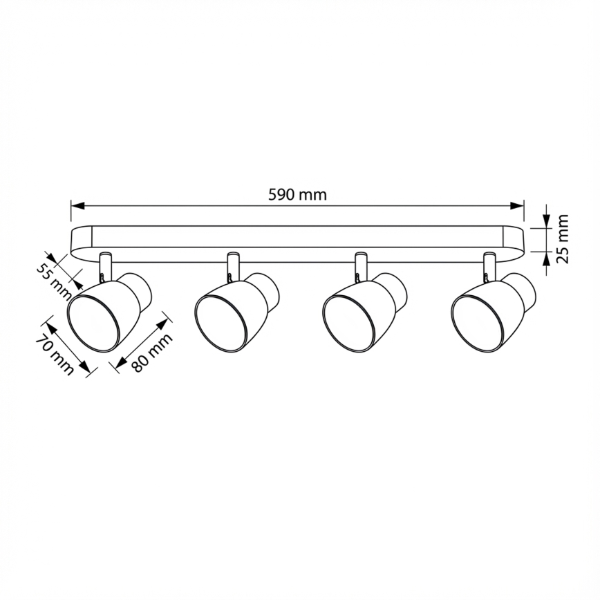 Brilagi - Reflektorsko svetlo NUGGET 4xGU10/30W/230V crna/zlatna
