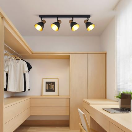 Brilagi - Reflektorsko svetlo ODENSE 4xE14/10W/230V drvo/crna