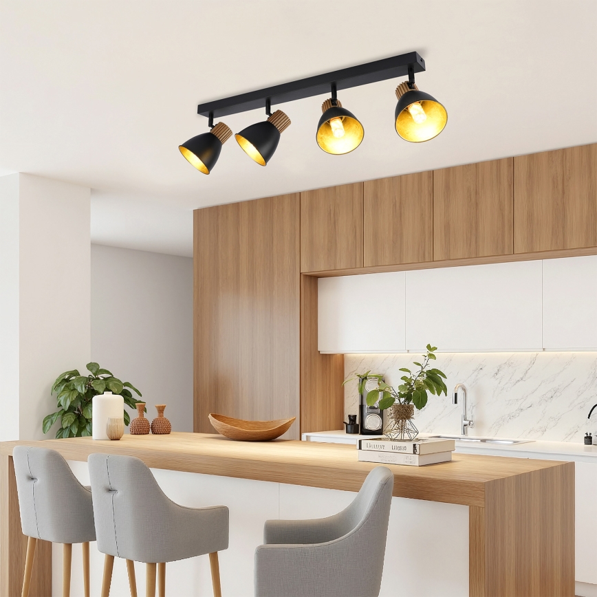 Brilagi - Reflektorsko svetlo ODENSE 4xE14/10W/230V drvo/crna