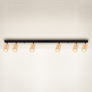 Brilagi - Reflektorsko svetlo SELE 6xGU10/30W/230V crna/dekor hrasta