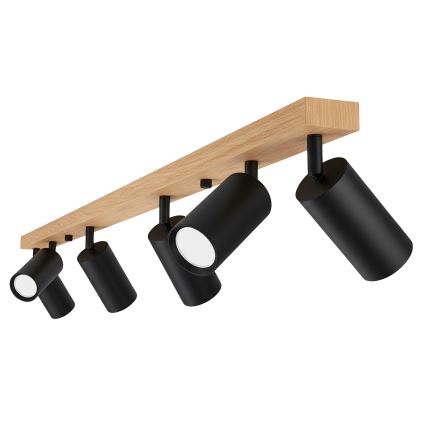 Brilagi - Reflektorsko svetlo SELE 6xGU10/30W/230V crno/dekor hrasta