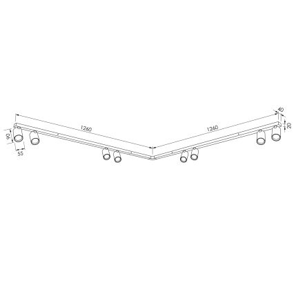 BRILAGI - Reflektorsko svetlo SELE LONG 8xGU10/30W/230V crna