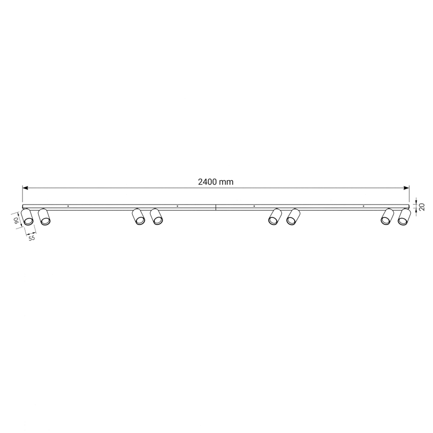 BRILAGI - Reflektorsko svetlo SELE LONG 8xGU10/30W/230V crna