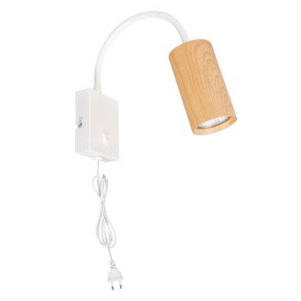 Brilagi - SELE fleksibilna zidna lampa 1xGU10/30W/230V bela/hrastov dekor