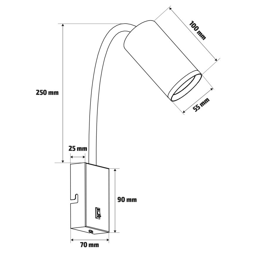 Brilagi - SELE fleksibilna zidna lampa 1xGU10/30W/230V bela/hrastov dekor