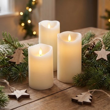 BRILAGI - SET 3x LED sveća LED/3xAAA krem boje + daljinski upravljač
