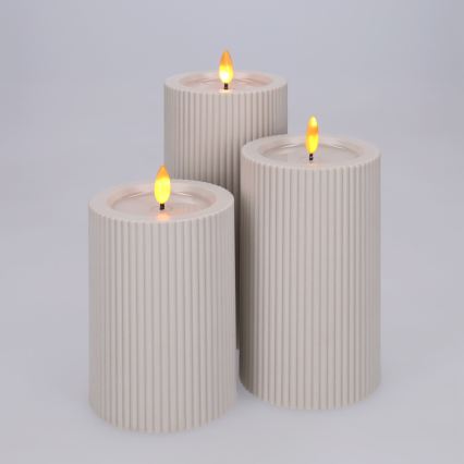 BRILAGI - SET 3x LED sveća LED/3xAAA krem boje