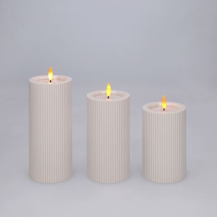 BRILAGI - SET 3x LED sveća LED/3xAAA krem boje