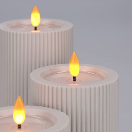 BRILAGI - SET 3x LED sveća LED/3xAAA krem boje