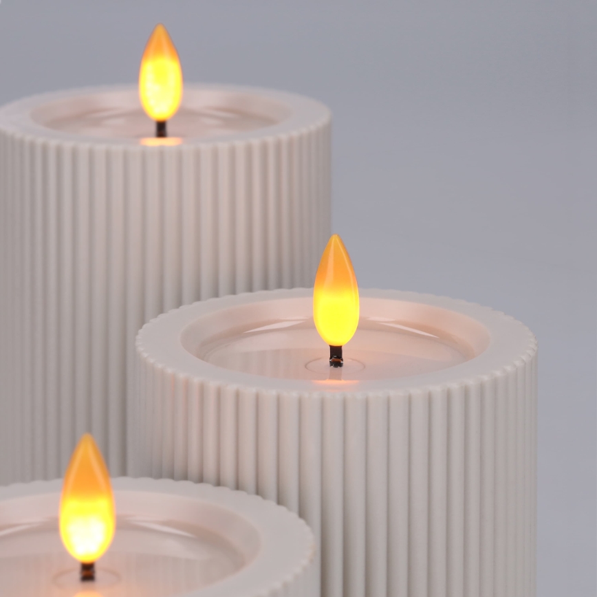 BRILAGI - SET 3x LED sveća LED/3xAAA krem boje