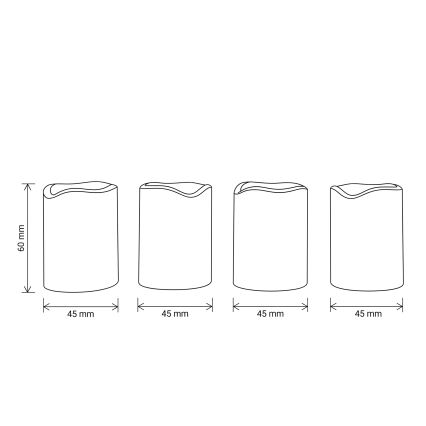 BRILAGI - SET 4x LED sveće LED/1xCR2032 krem boje