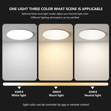 Brilagi - LED prigušiva plafonsko svetlo SMART LED/24W/230V prečnik 38 cm 3000-6000K Wi-Fi Tuya Beacon + daljinski upravljač