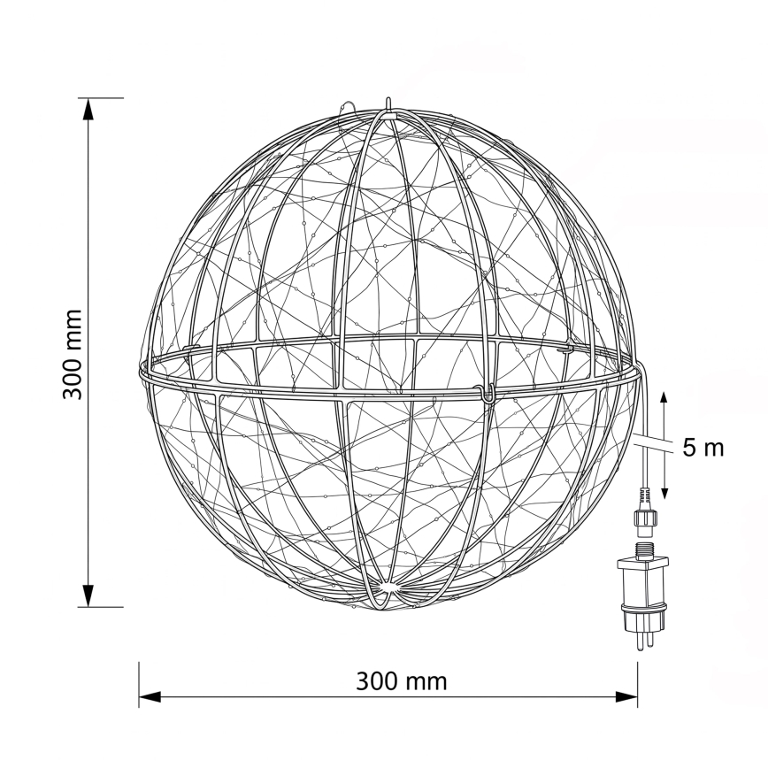 BRILAGI - Spoljašnja božićna LED dekoracija, kugla prečnika 30 cm, LED/1,3W/230V, IP44