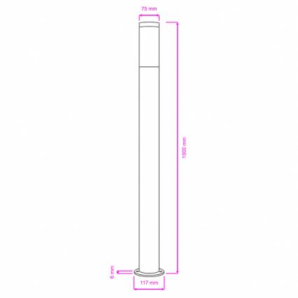 BRILAGI - Spoljašnja lampa ELIA 1xE27/20W/230V IP44 100 cm antracit