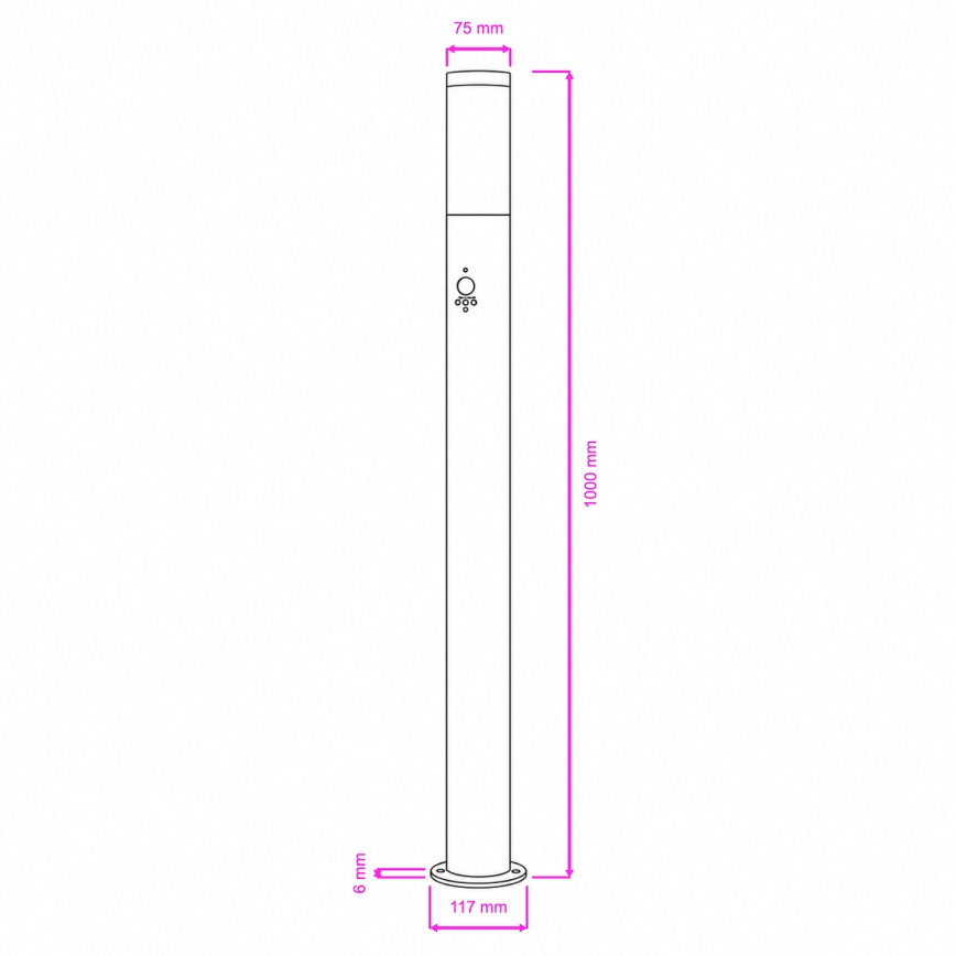 BRILAGI - Spoljašnja lampa sa senzorom pokreta ELIA 1xE27/20W/230V IP44 100 cm antracit