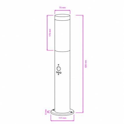 BRILAGI - Spoljašnja lampa sa senzorom ELIA 1xE27/20W/230V IP44 50 cm antracit