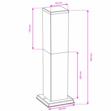 Brilagi - Spoljašnja lampa NOVA 1xE27/15W/230V 40 cm IP44 crna