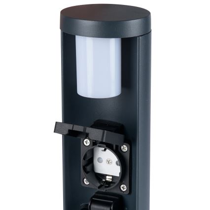 Brilagi - Spoljašnja lampa PILLAR sa 2 SCHUKO utičnicama, 1x G9/11W/230V, IP44, antracit