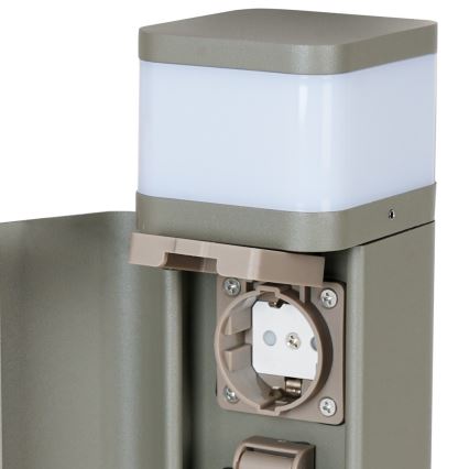 BRILAGI - Spoljašnja lampa sa 2 SCHUKO PILLAR utičnice 1xG9/11W/230V IP44 siva