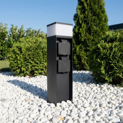 Brilagi - Spoljašnja lampa sa 2 SCHUKO utičnicama 1xG9/11W/230V IP44 crna
