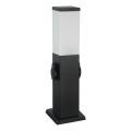 Brilagi - Spoljašnja lampa sa 2 SCHUKO utičnice 1xE27/15W/230V 40 cm IP44 crna