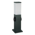 Brilagi - Spoljašnja lampa sa 2 SCHUKO utičnice NOVA 1xE27/15W/230V 40 cm IP44 antracit