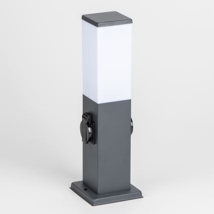 Brilagi - Spoljašnja lampa sa 2 SCHUKO utičnice NOVA 1xE27/15W/230V 40 cm IP44 antracit