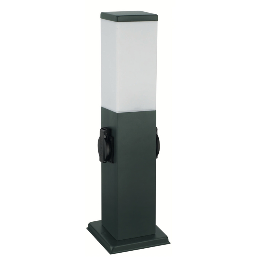 Brilagi - Spoljašnja lampa sa 2 SCHUKO utičnice NOVA 1xE27/15W/230V 40 cm IP44 antracit